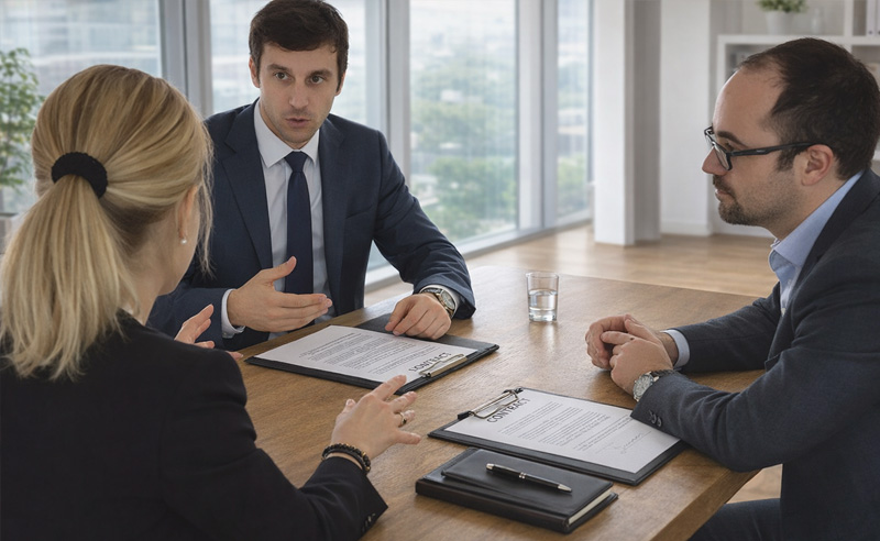 Mediáció közben üzletemberekkel